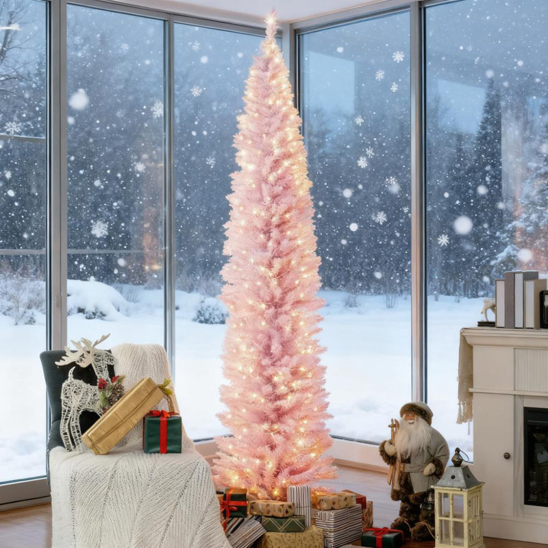 Sapins de Noël artificiels 8 pi, Rose