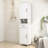 Double Door Narrow Height Slim Bathroom Storage Cabinet With 2 Adjustable Shelves-907465901
