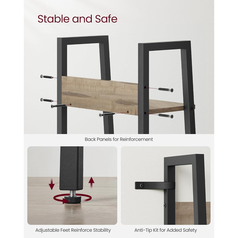 170cm H x 33.8cm W Steel Ladder Bookcase