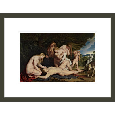 La mort d'Adonis (avec Vénus Cupidon et les trois grâces) par Peter Paul Rubens, impression giclée encadrée