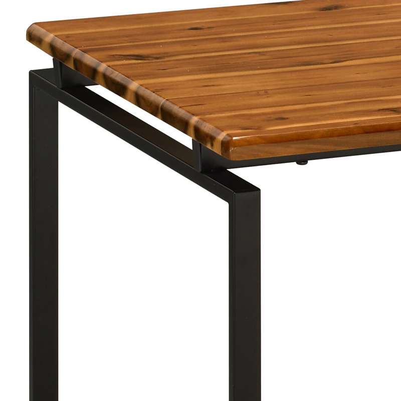 Ensemble de tables basses 3 pièces Eduino, Noir, Chêne