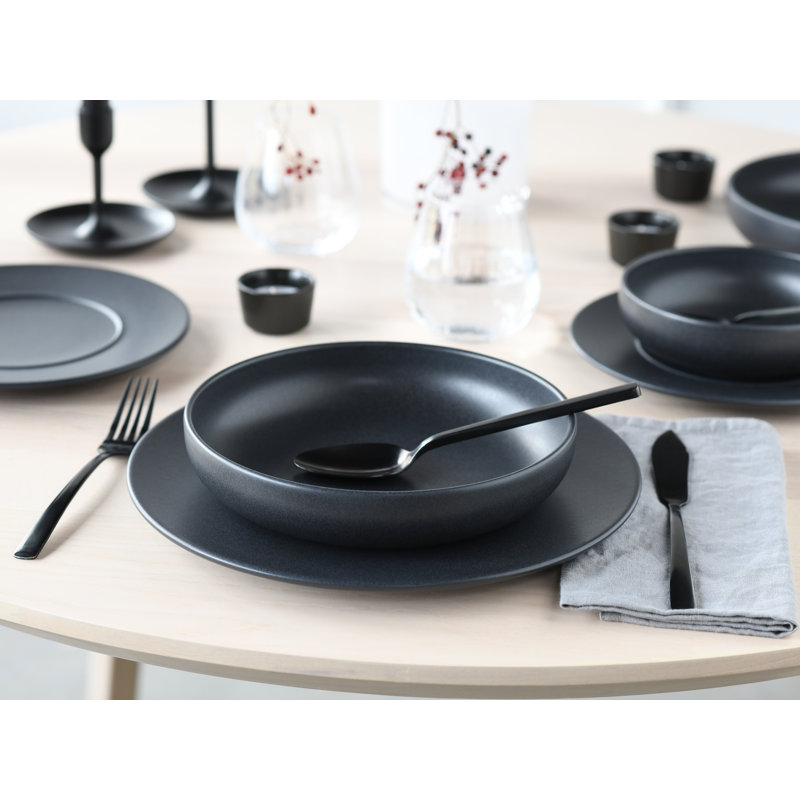 Unico black Stoneware Dinnerware Set Piece