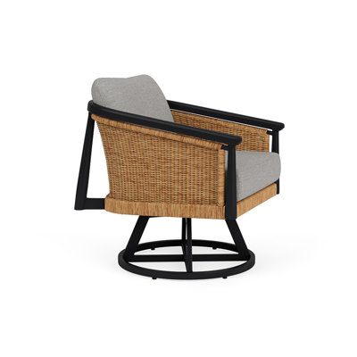 Galloway Swivel Lounge Chair In Tortoiseshell Finish