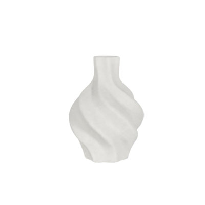 Vase à fleurs blanc en céramique blanche 4,9 pouces