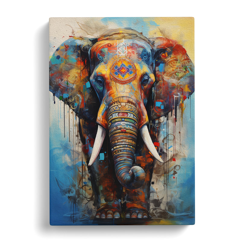 Elephant Informel - Wrapped Canvas, 50cm H x 35cm W x 3cm D