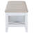 Kahn Upholstered Rectangular Bench with Shelf White
