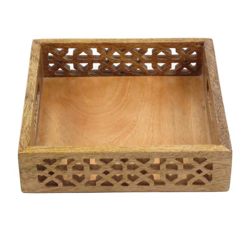 Plateau de service rectangulaire en bois Millwood Pines