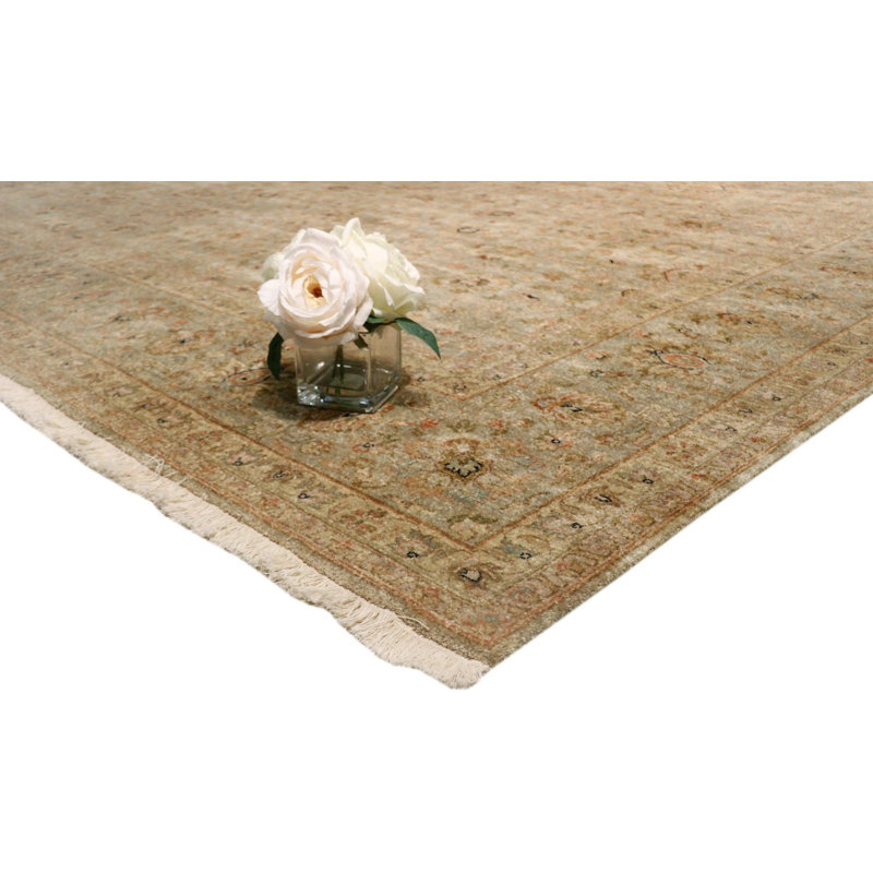 Canvello Tabriz Hand-Knotted Lamb's Wool Area Rug- 8'10" X 11'10"