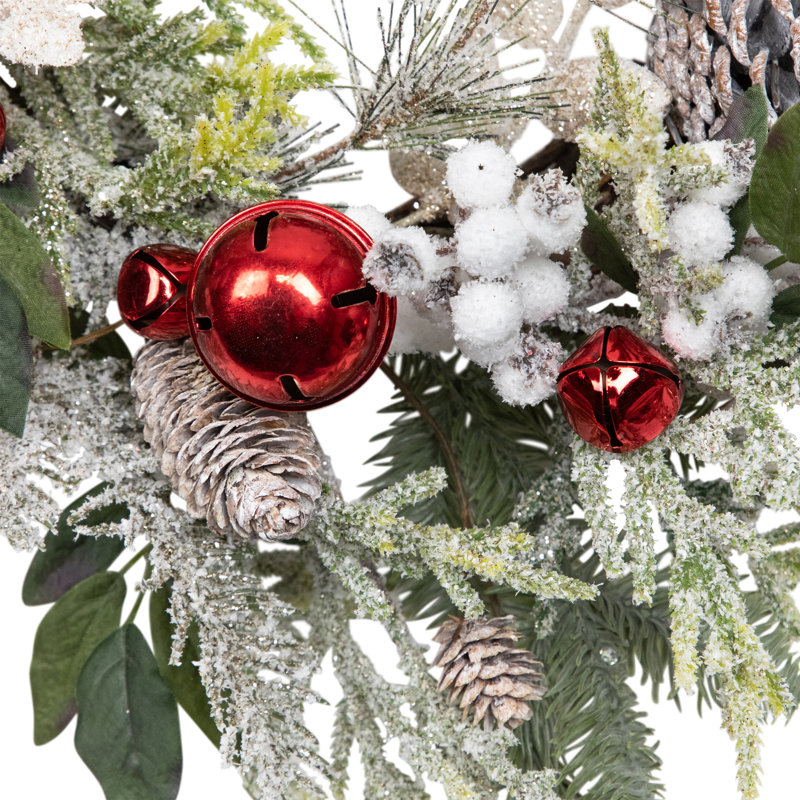 Frosted Pinecones and Berries 24" Unlit Christmas Wreath