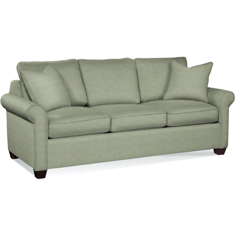 Park Lane Upholstered 81'' Sofa, Java Finish, Green Performance Fabric; 0851-54