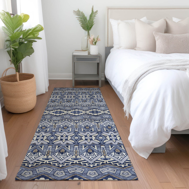 Premium Machine Washable Prisco Denim Rug, Runner 2'3" x 7'6"
