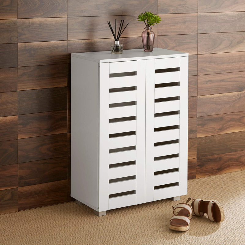 Oslo 10 Pair Shoe Storage Cabinet, White