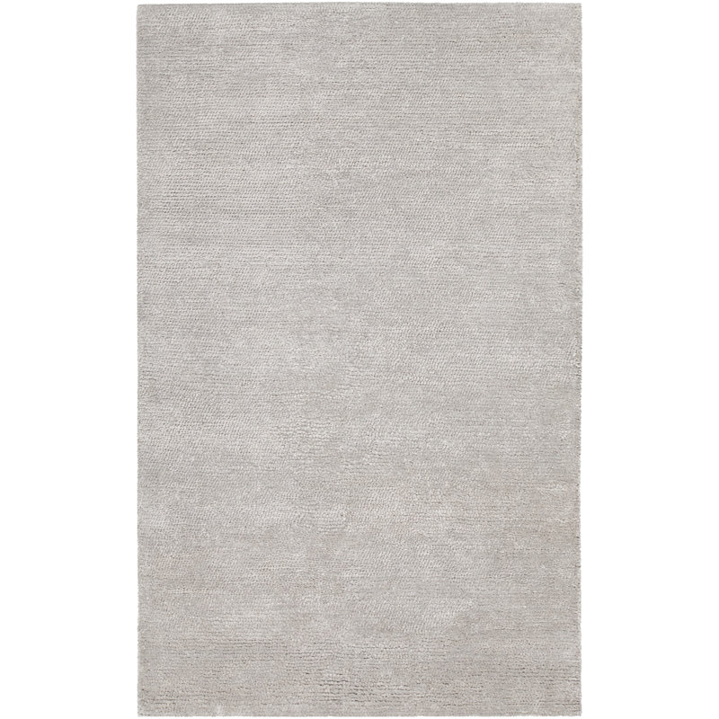 Reanna Authentic Hand-Woven Silver Wool Area Rug, 5' x 7'6"