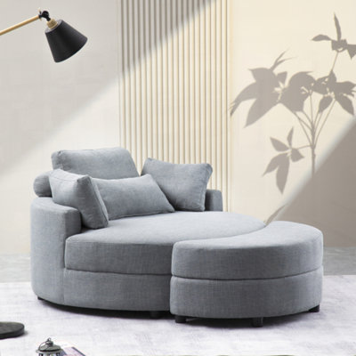 Fauteuil club rembourré avec repose-pieds