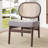 Rattan Backrest Upholstered Armchair-86885631