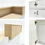 Bureau de réception blanc courbé moderne Aine avec éclairage DEL pour salon de manucure, spa et espace de vente