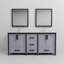 Meuble-lavabo double gris foncé de 72 po X P 22 po , Comptoir en quartz blanc, ensemble de robinets et Miroirs-674900508