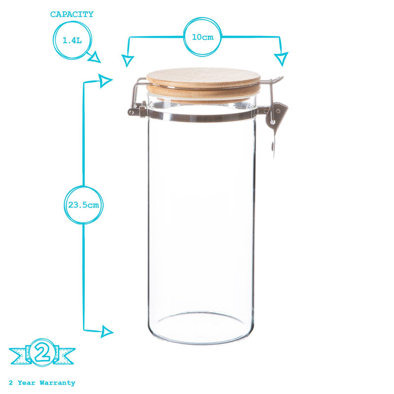 Glass Jar, 23.5cm H x 10cm W x 10cm D