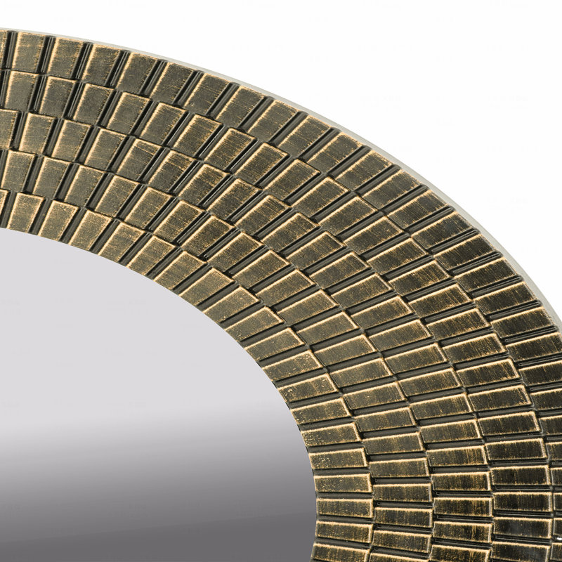 Miroir d'appoint rond doré et noir, Gold