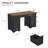 56'' Farmhouse Executive Desk With Drawers, File Cabinet and Power Outlets-227624387