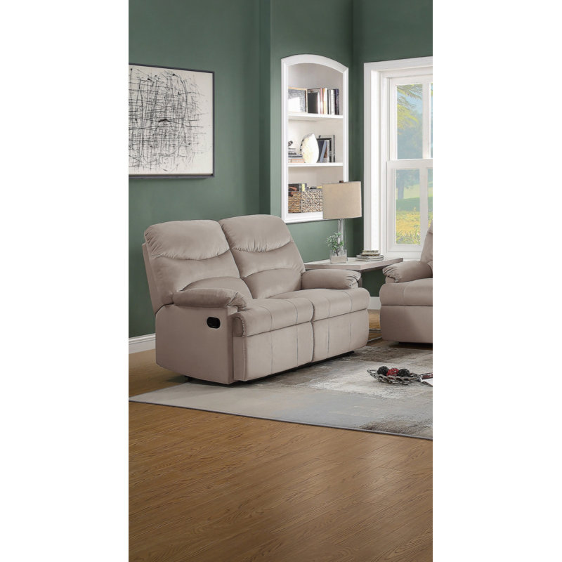 Causeuse inclinable luxueuse en velours 2 places, Brun