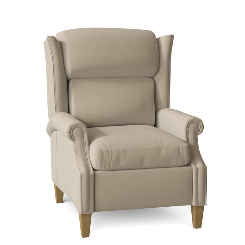 Harbour Town 33" Wide Genuine Leather Club Recliner, Hazelnut, 1183 Dove, Manual