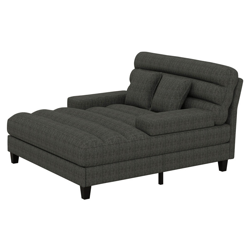 Canapé-lit 57,1 po, méridienne moderne, méridienne rembourrée en chenille avec dossier réglable et bande lumineuse à DEL