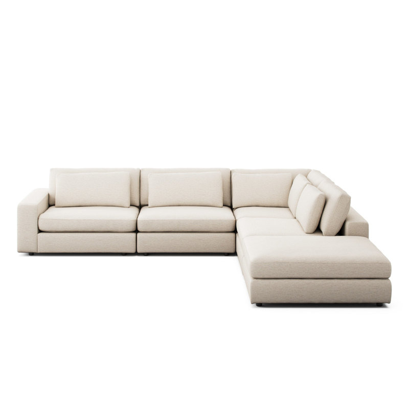 Bloor Sectional, Crypton Nomad Snow Polyester Blend, Right Hand Facing