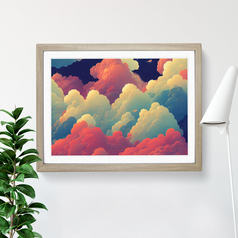 Incomparable Clouds - Single Picture Frame Print, 25cm H x 34cm W x 2cm D, Oak