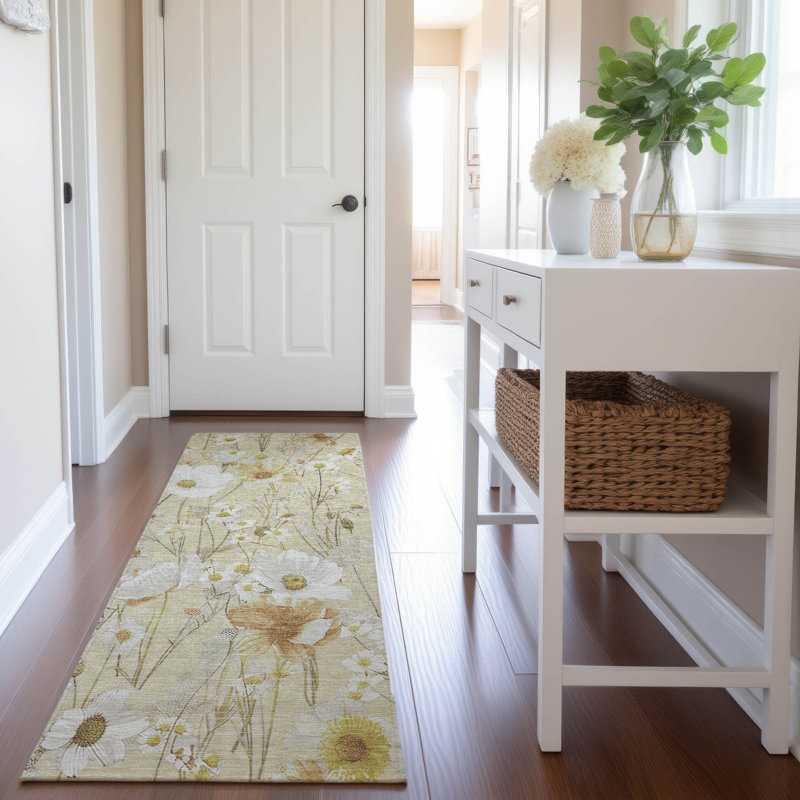 Premium Machine Washable Elize AMF1500 Floral Rug, Runner 2'3" x 7'6"