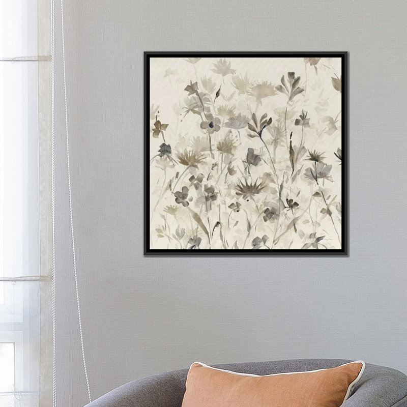 " Garden Shadows IV " by Avery Tillmon, 18" H x 18" W x 1.5" D, Black Framed Canvas, No Mat