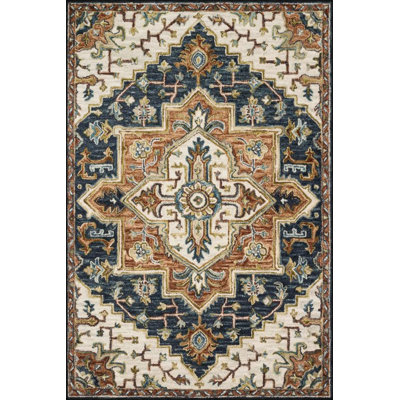 Woven Carpet With Geometric Traditional Pattern In Yellow Tones