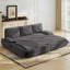 Divan-lit gigogne convertible 3-en-1 94,5 po très grand lit, causeuse multifonctionnelle en velours côtelé gris-130602810-132420581-132420583