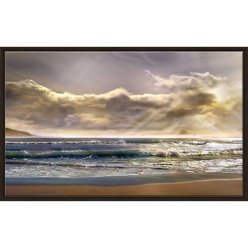 «A New Day», reproduction, H 21,5 po x l 33,5 po x P 2 po, Cadre flottant espresso
