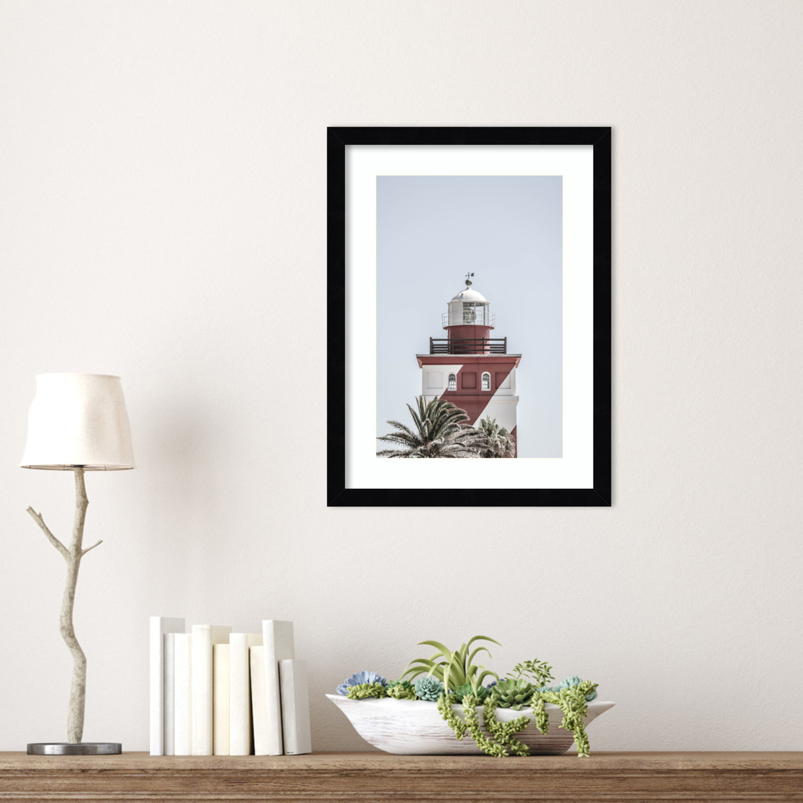 Daisey "Green Point Lighthouse" Print, 17" H x 13" W, Black 