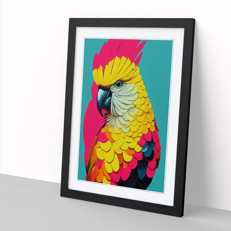 Cockatoo Pop - Single Picture Frame Print, Black Framed, 64cm H x 46cm W x 2cm D
