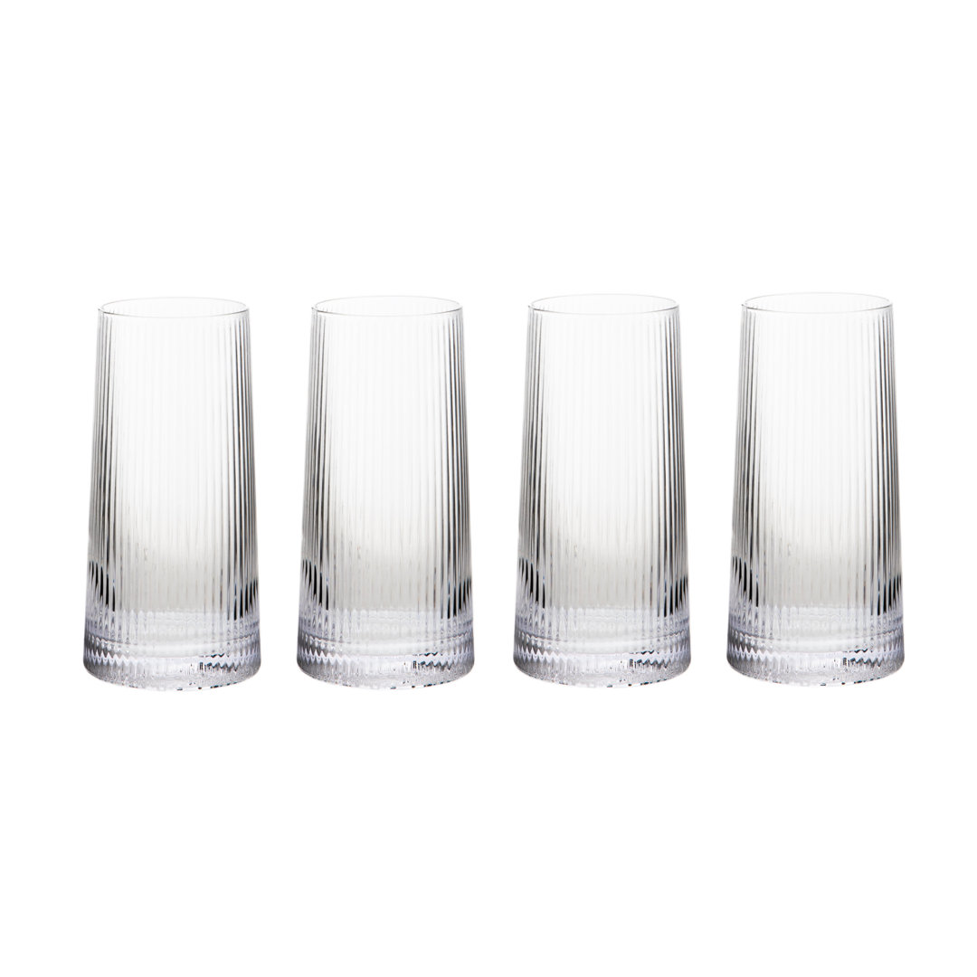 Maison By Premier Eldon Set Of Four Ribbed Hi Ball Glasses - Image 5