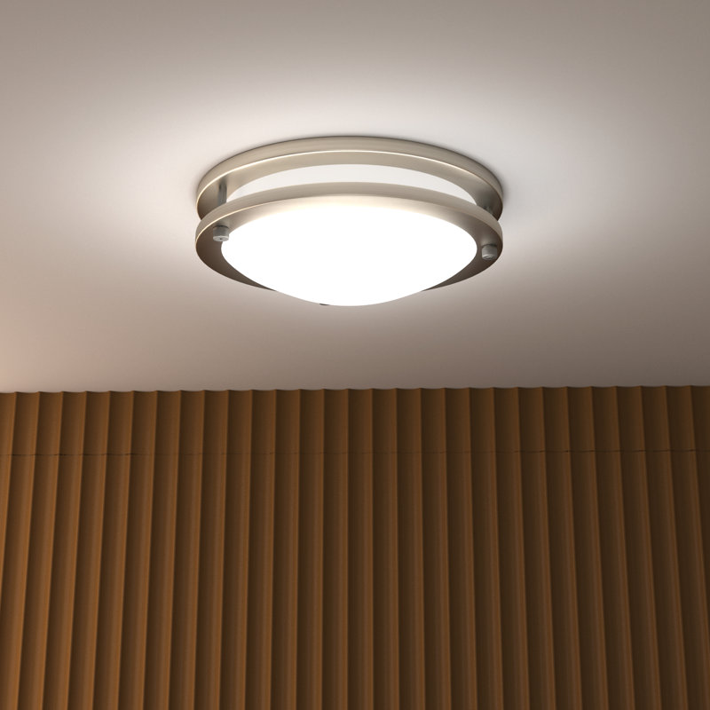 14-Inch Dimmable LED Flush Mount Ceiling Light - 24W Double Ring Design, 14" Diameter, 24 W