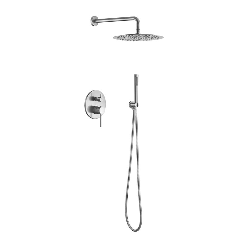 Shower System, Wall Mounted Shower Faucet Set For Bathroom With High Pressure 10" Stainless Steel Rain Shower Head Handheld Shower Set, 2 Way Pressure Balance Shower Valve Kit