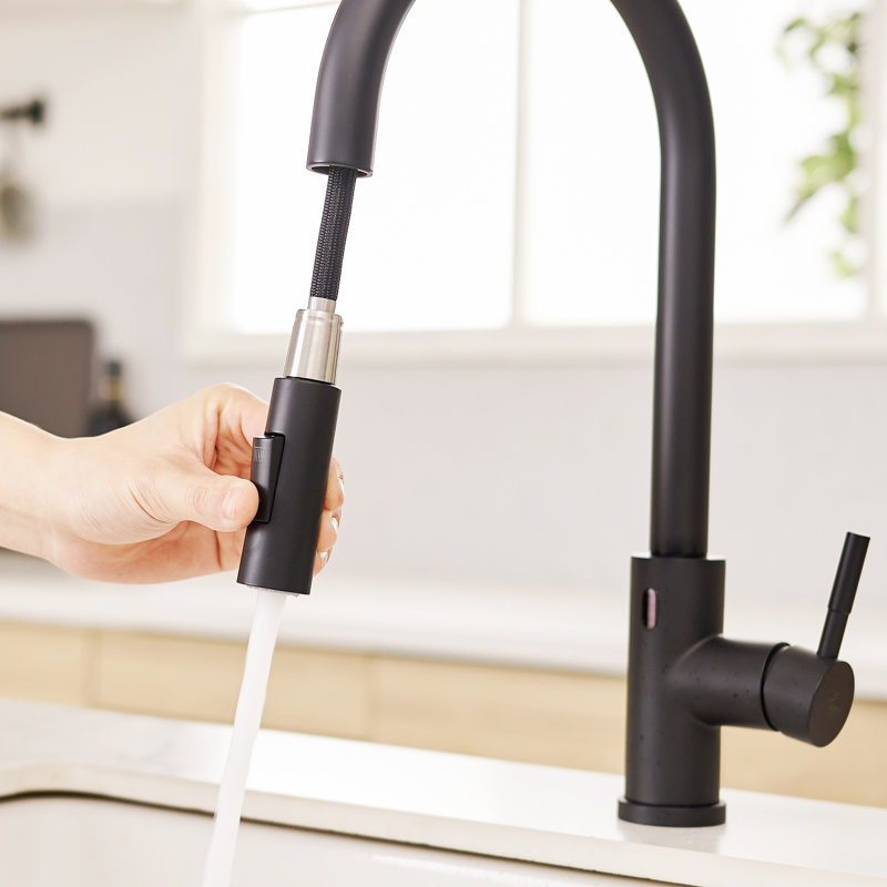 FLG Pull Down Touchless Kitchen Faucet, Black
