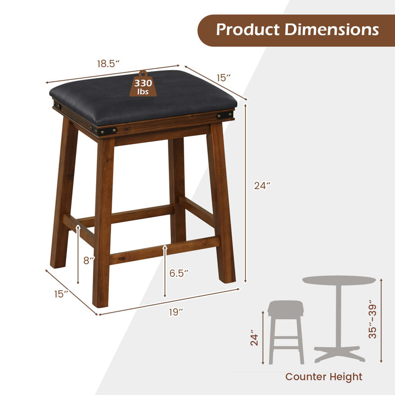 Tabouret de bar et de comptoir Menna, Tabouret de comptoir (siège d’une hauteur de 24