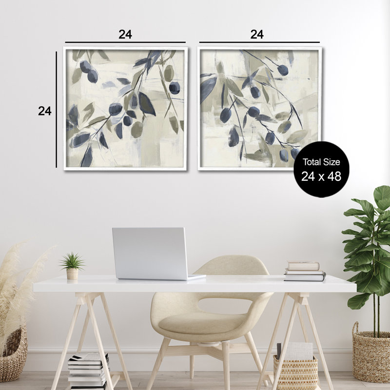 Ensemble de 2 giclées encadrées méditerranéennes, par Mona Grace, H 24 po x l 48 po
