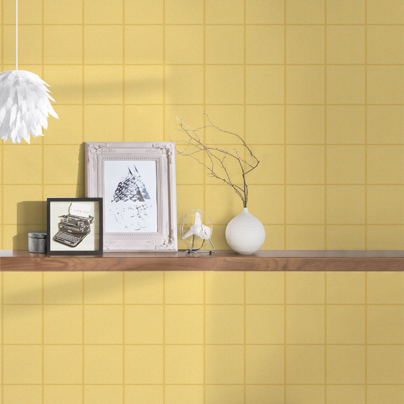 Galileah 10.05m x 53cm Matte Wallpaper Roll, Yellow/Silver