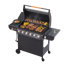 Barbecue au gaz moderne à six brûleurs Blythe avec grilles en fonte et brûleur latéral