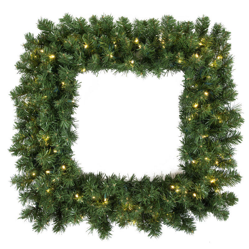 Couronne de Noël artificielle Grand Teton Square, H 30 po x l 30 po x P 3 po, Non