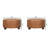 Brown Buffalo Hide Leather Round Ottoman