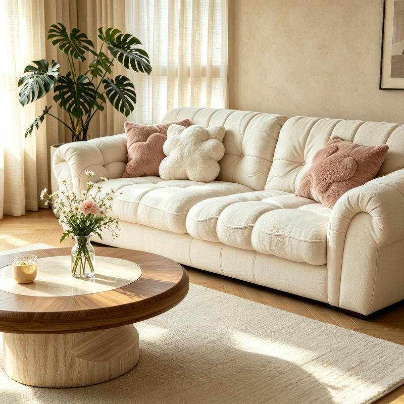35.43-inch modern mushroom-shaped round coffee table