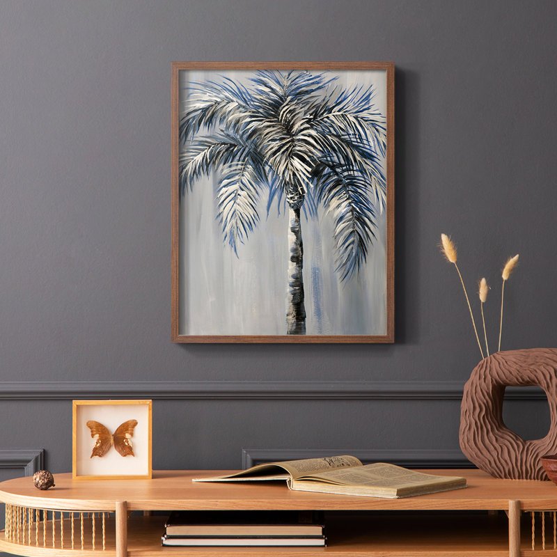 Palm Magic Evening I, reproduction encadrée - bois massif, Brun, H 20 po x l 16 po