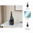 Elegant Bottle Silhouette Glass Flower Vase with Topper and Metal Rim for Living Room Display - Tall Table Vase Accent for Home Decor - Black & Silver-2126991537