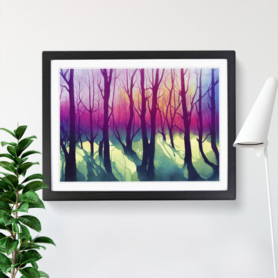 Serene Colourful Forest - Framed Print